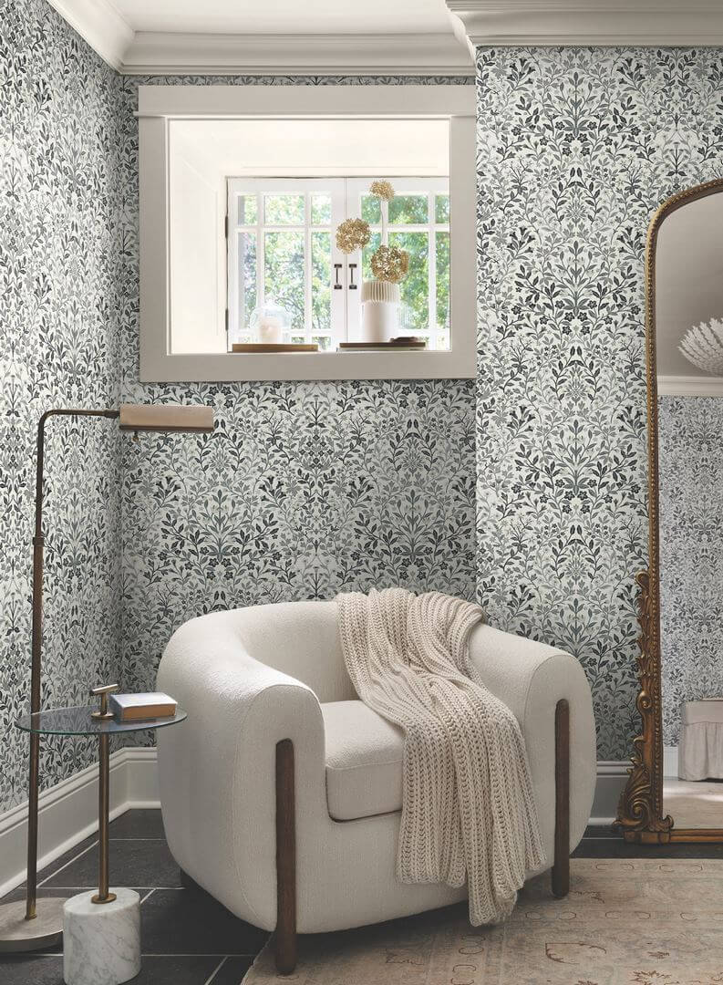 Tapeta roślinna w stylu cottage York Wallcoverings MF4724 Garden Terrace Magnolia Home 4
