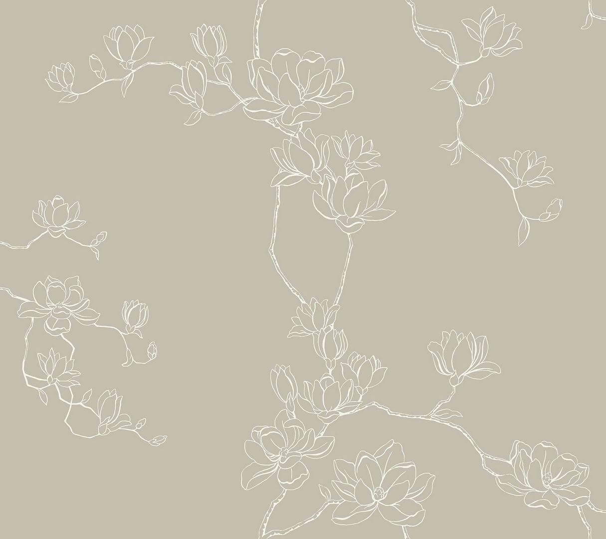 Tapeta delikatne gałązki z kwiatami magnolii York Wallcoverings MF4736 Magnolia Branches Magnolia Home 4