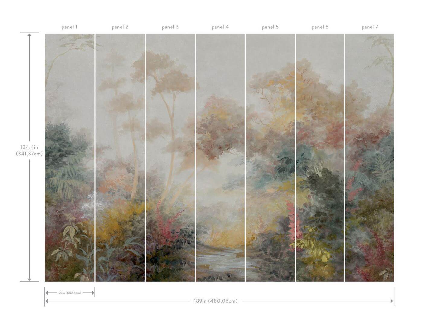 Mural krajobraz natury York Wallcoverings MF4809M Woodlands Magnolia Home 4