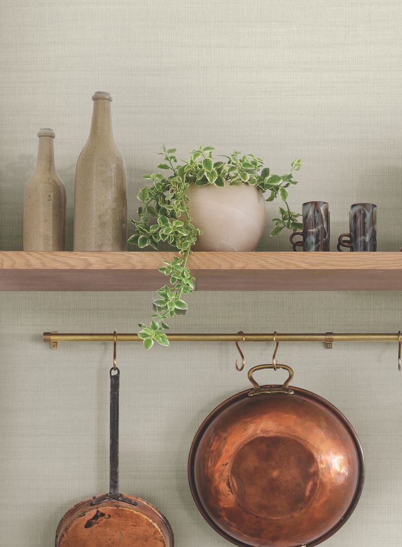 Tapeta gładka imitująca len York Wallcoverings OM3661 Washed Linen Magnolia Home 4