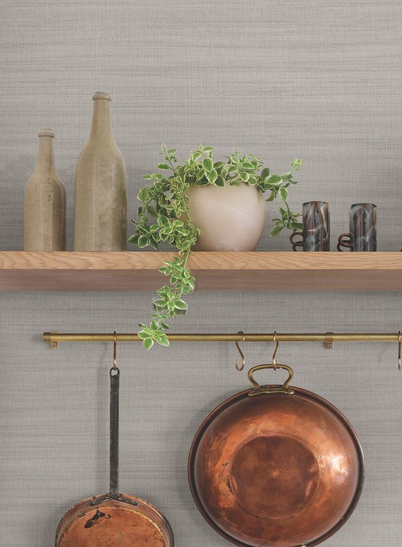 Tapeta gładka imitująca len York Wallcoverings OM3664 Washed Linen Magnolia Home 4