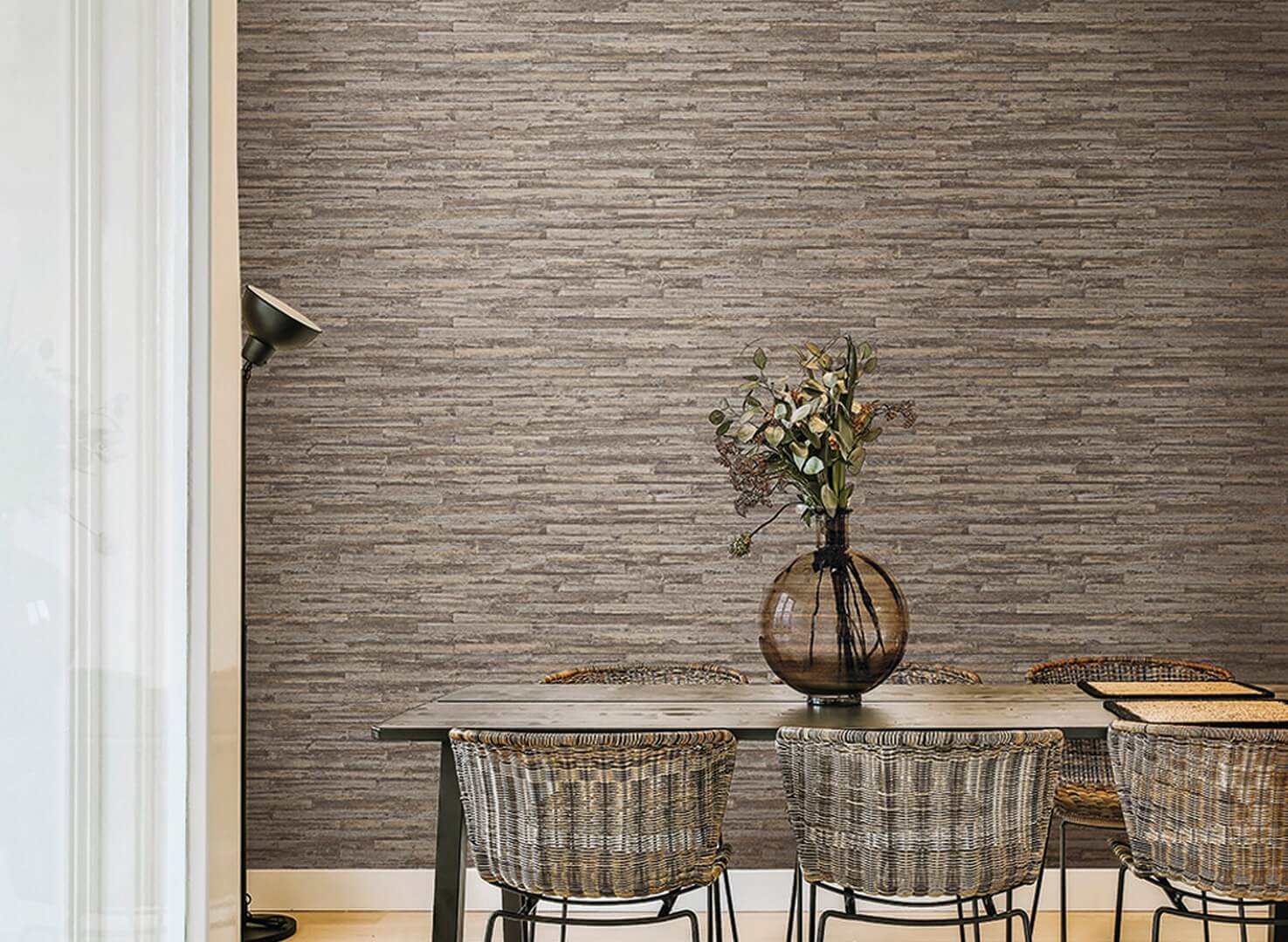 Tapeta imitująca drewniane deski Jwall 50641 Takenoha Shunan - 100 cm szer.