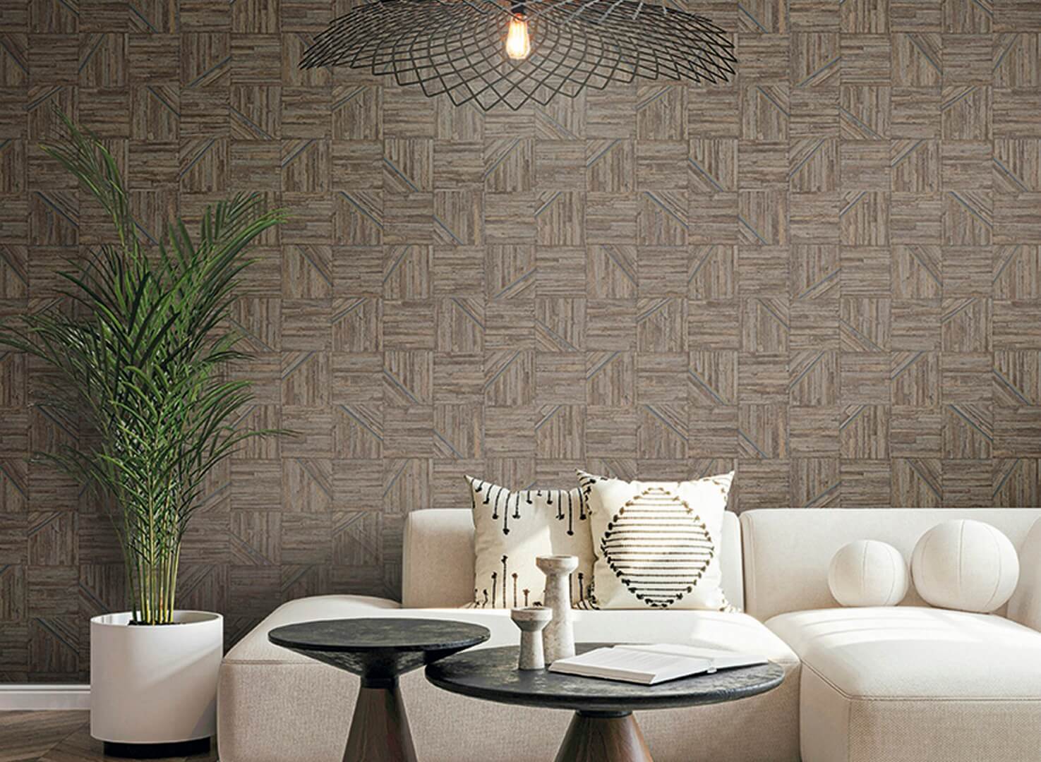 Tapeta geometryczna mozaika metaliczna Jwall 50650 Madake Shunan - 100 cm szer.