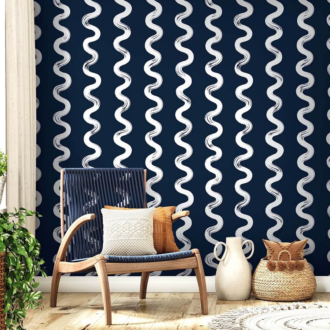 Tapeta falujące linie Wallquest SR20312 Nantucket Stripes Revisited