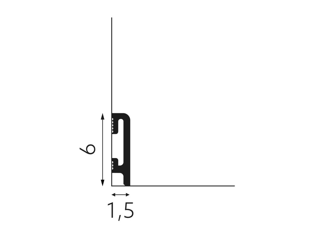 Listwa przypodłogowa malowana - szara PF060G DuroFit – wys. 6 cm