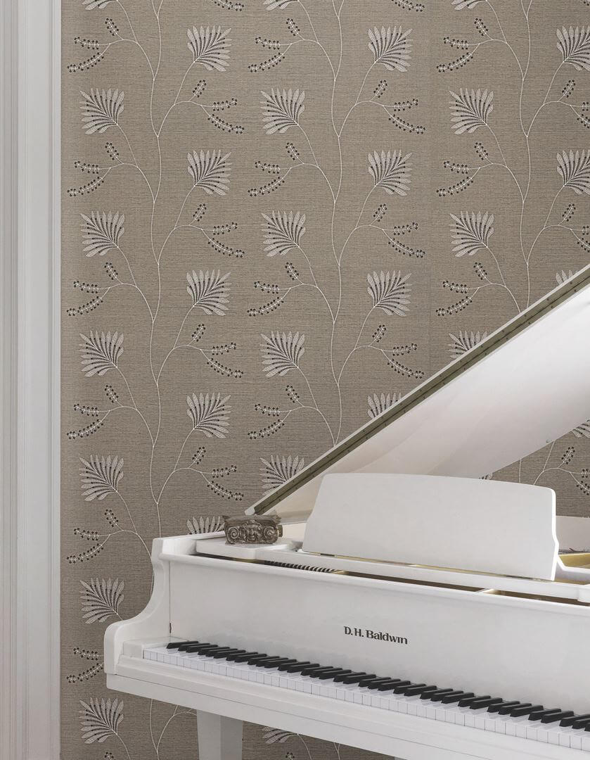 Tapeta naturalna z haftowanym wzorem York Wallcoverings MX9607 Laelynn Astoria