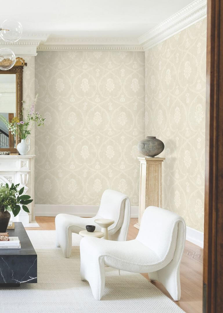 Tapeta medaliony York Wallcoverings MX9641 Royal Damask Astoria