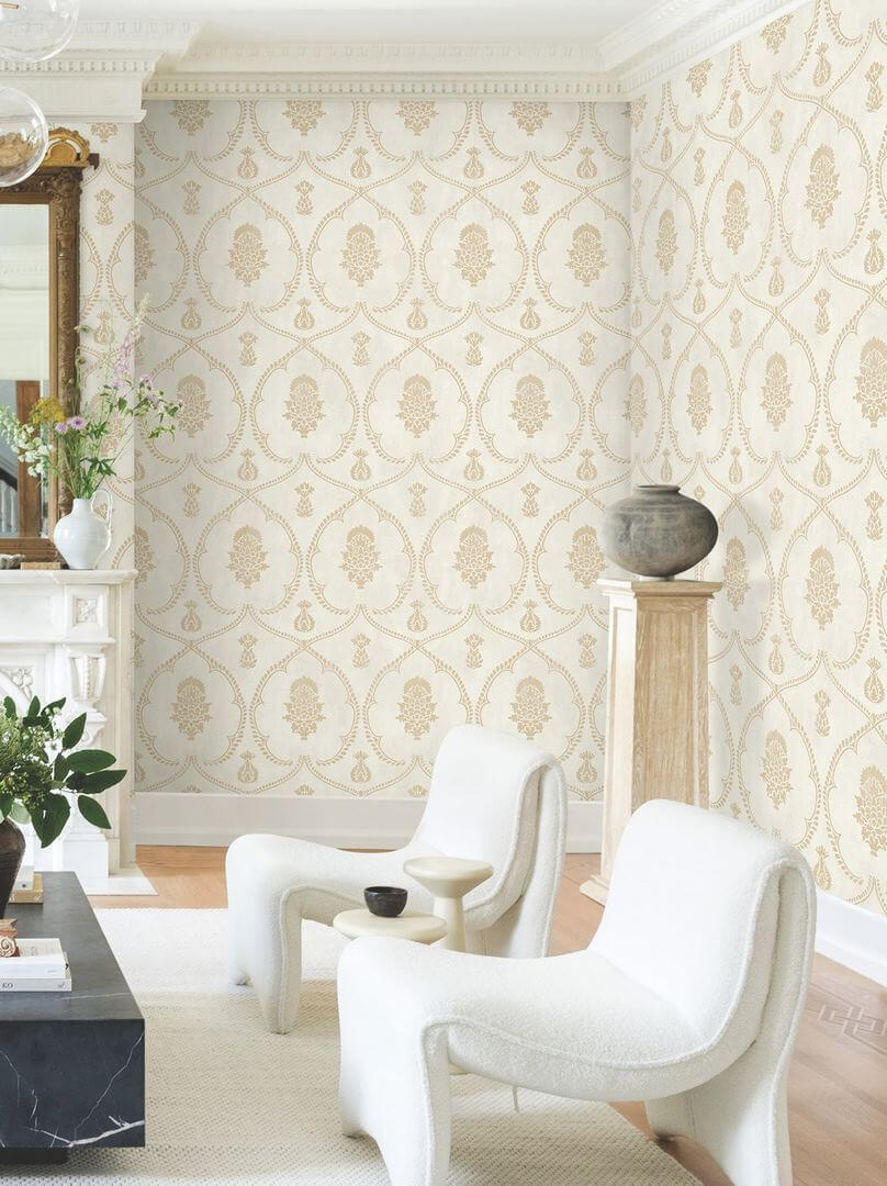 Tapeta medaliony York Wallcoverings MX9643 Royal Damask Astoria