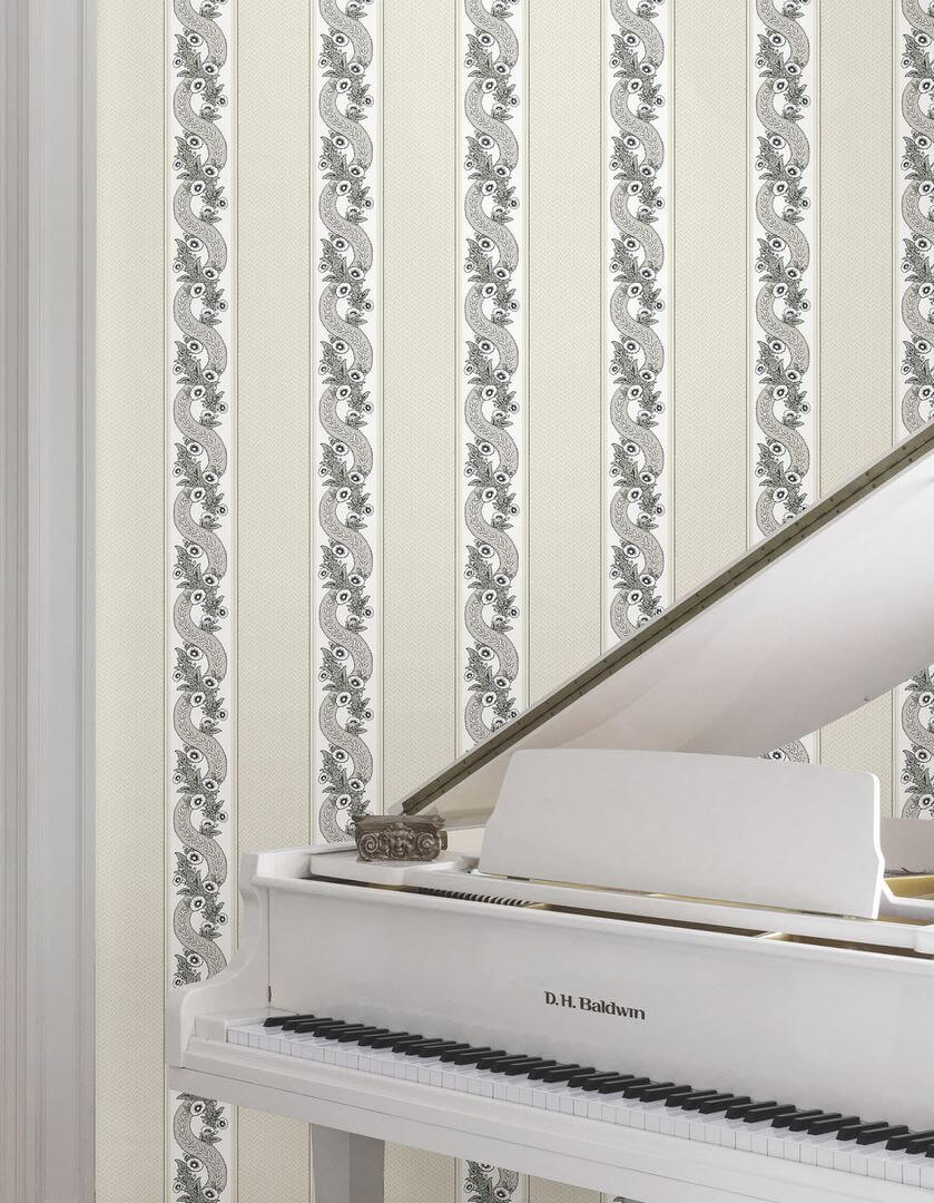 Tapeta eleganckie pasy York Wallcoverings MX9691 Abbeys Garland Astoria