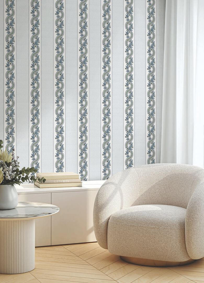 Tapeta eleganckie pasy York Wallcoverings MX9692 Abbeys Garland Astoria
