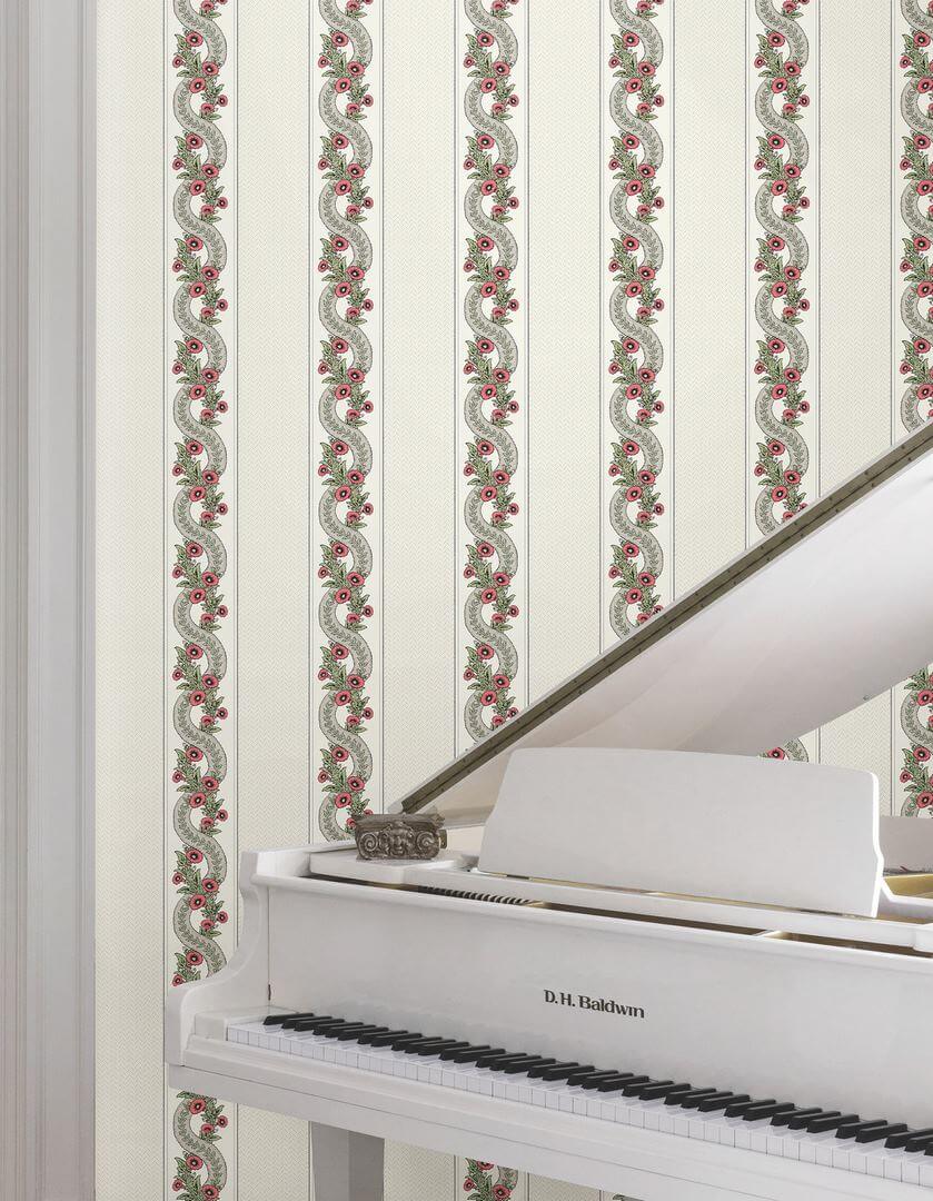 Tapeta eleganckie pasy York Wallcoverings MX9693 Abbeys Garland Astoria