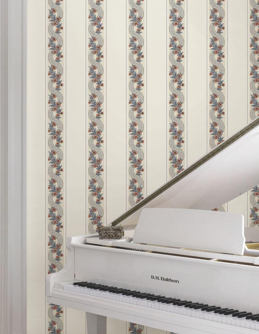 Tapeta eleganckie pasy York Wallcoverings MX9696 Abbeys Garland Astoria
