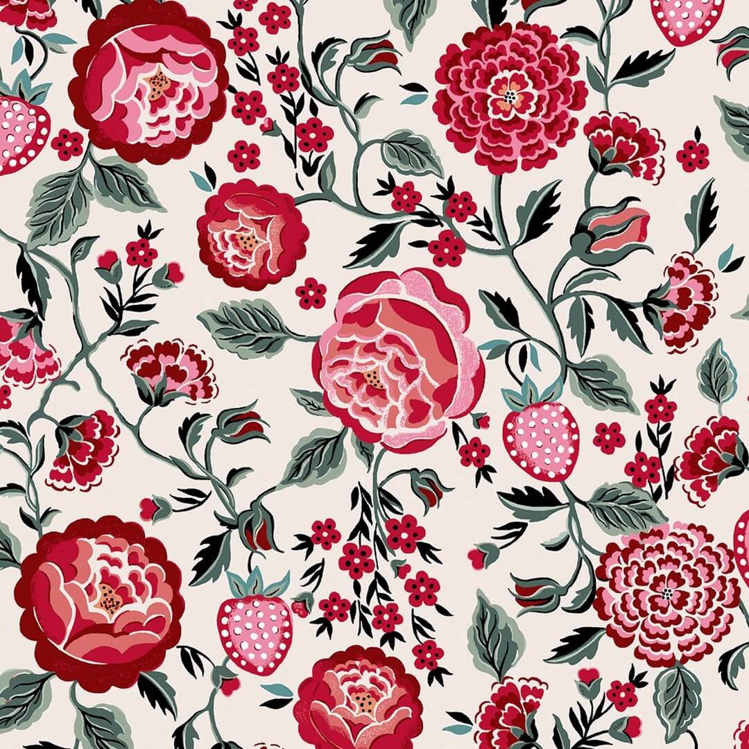 Tapeta kwiaty i owoce Cath Kidston 125497