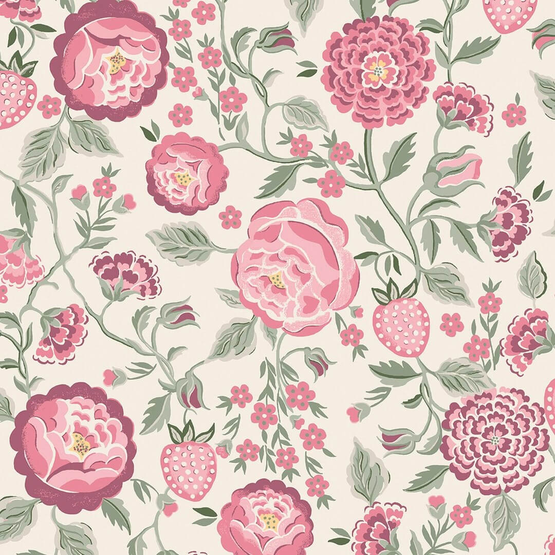 Tapeta kwiaty i owoce Cath Kidston 125499