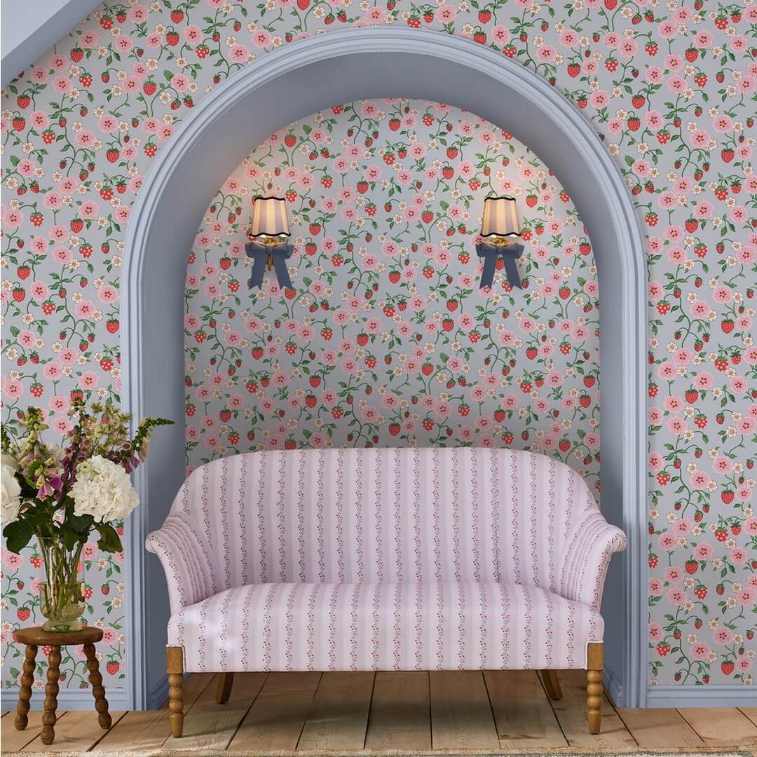 Tapeta kwiaty i owoce Cath Kidston 125532