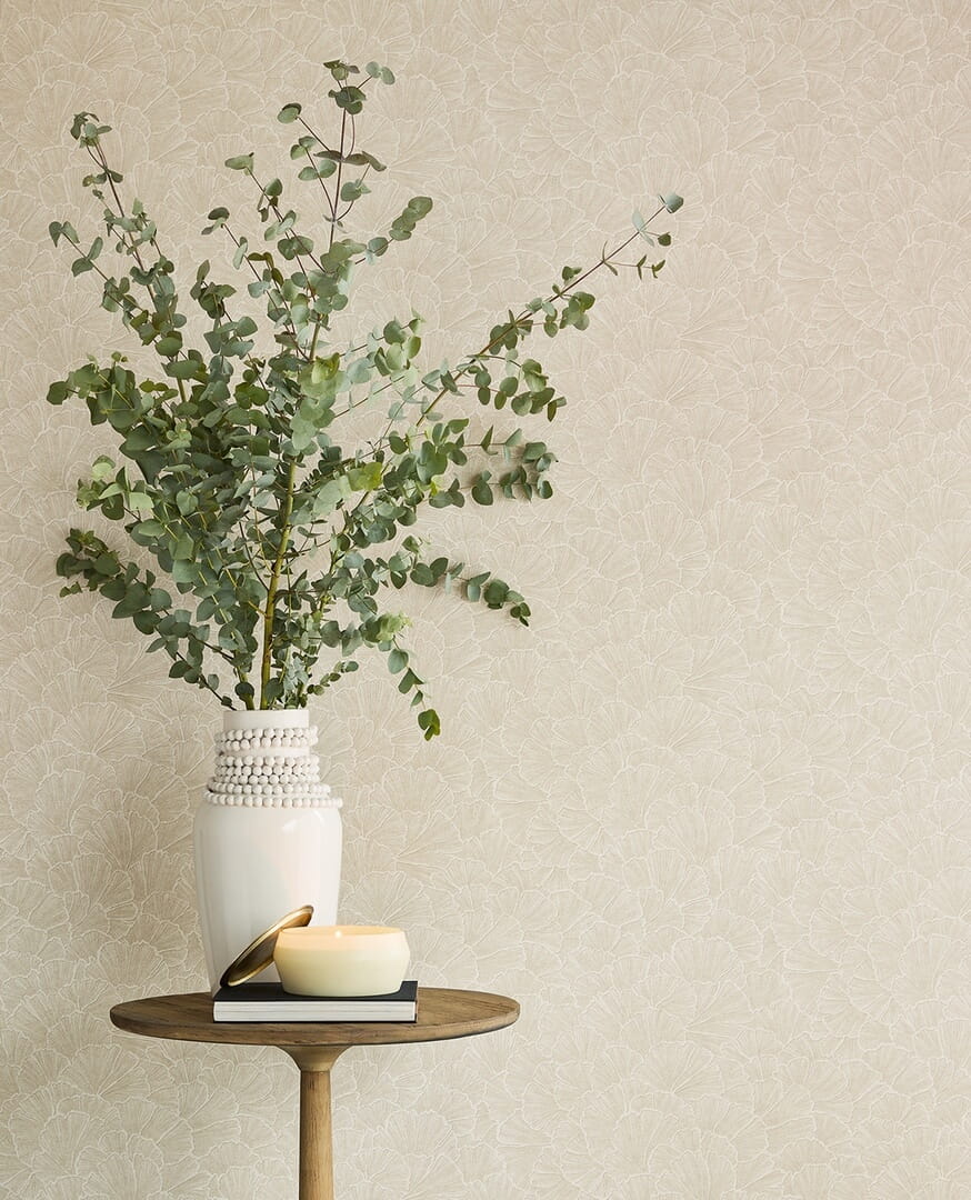 Tapeta liście ginkgo biloba Eijffinger 350521 Riviera Maison