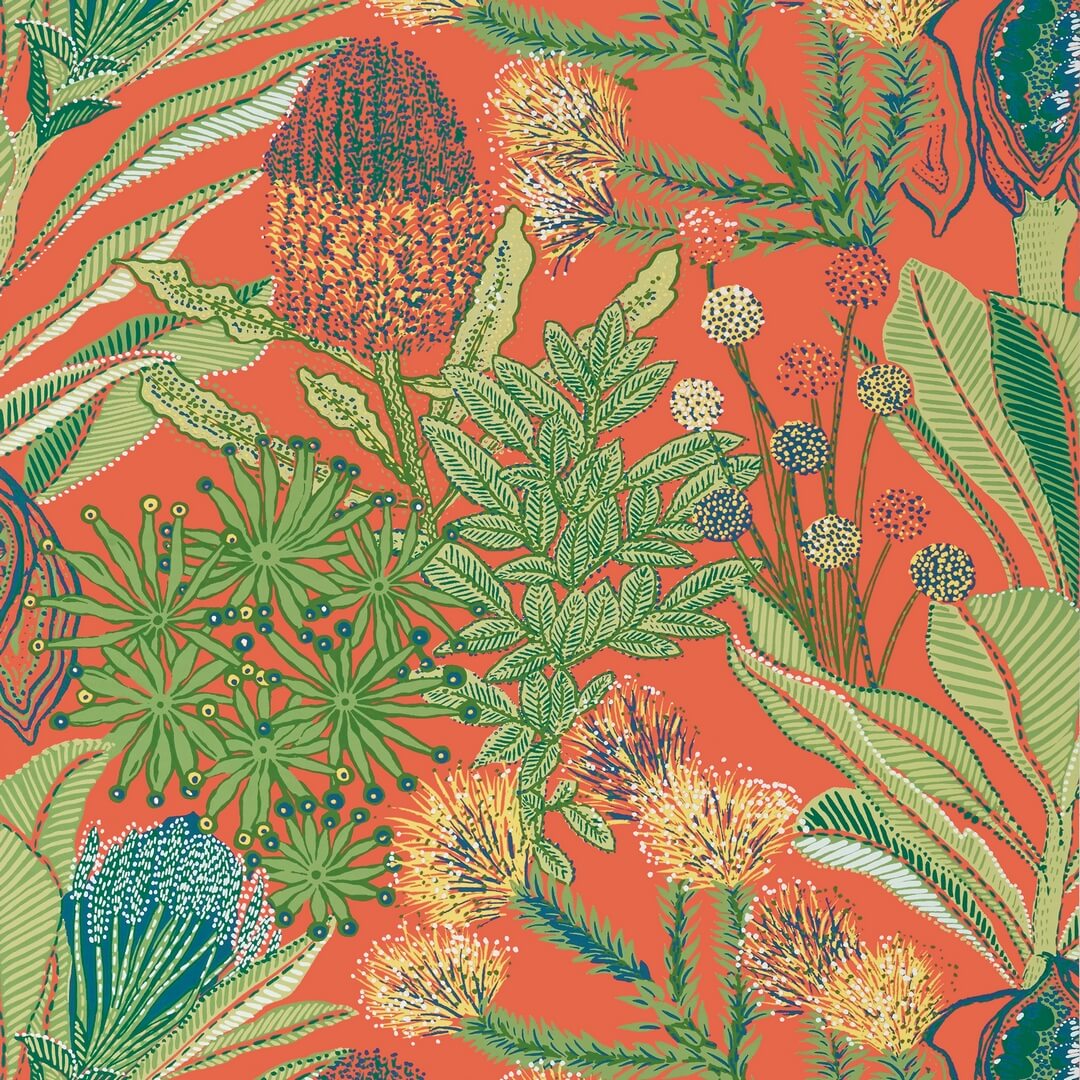 Tapeta tropikalna roślinność Thibaut T13906 Protea Palm Grove