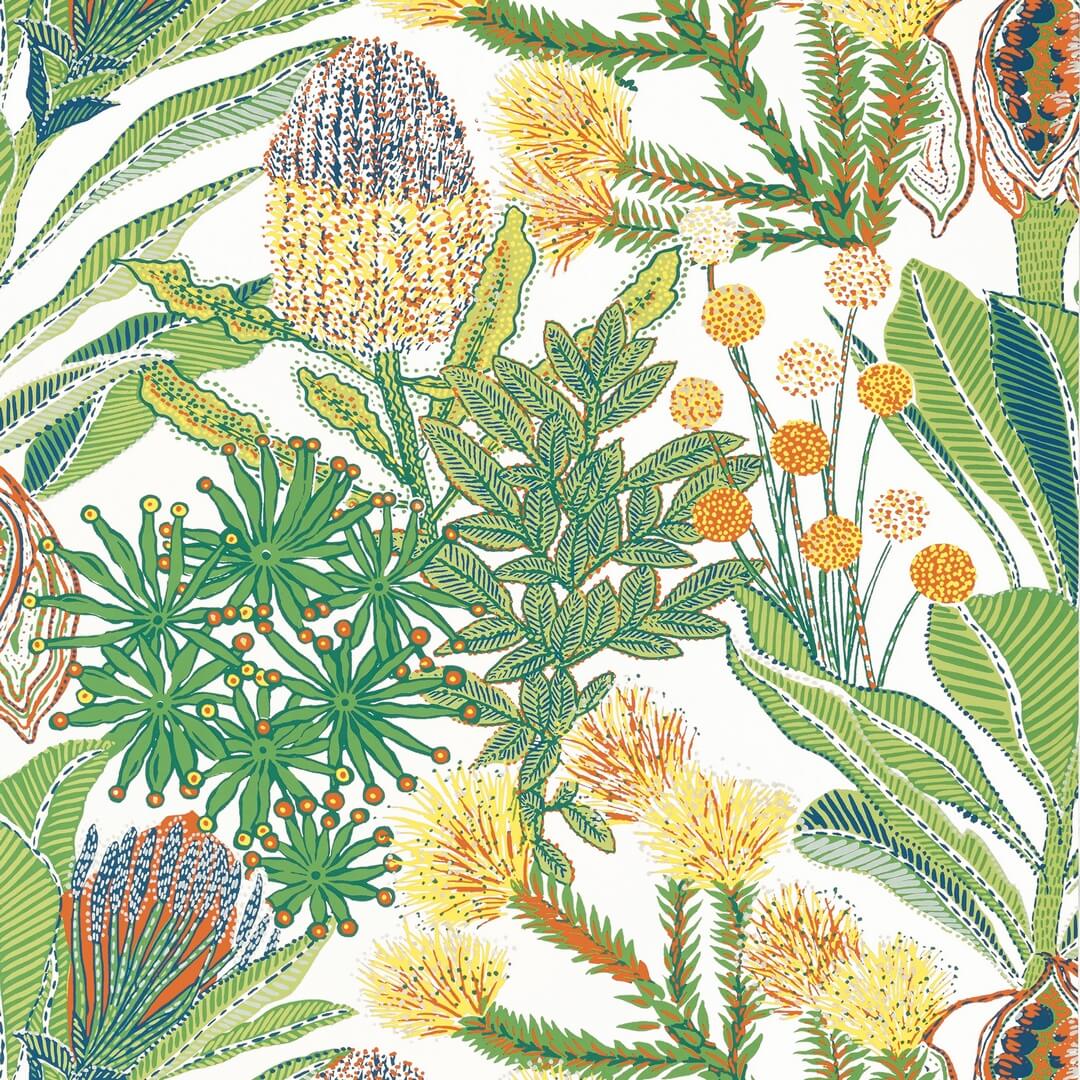 Tapeta tropikalna roślinność Thibaut T13921 Protea Palm Grove