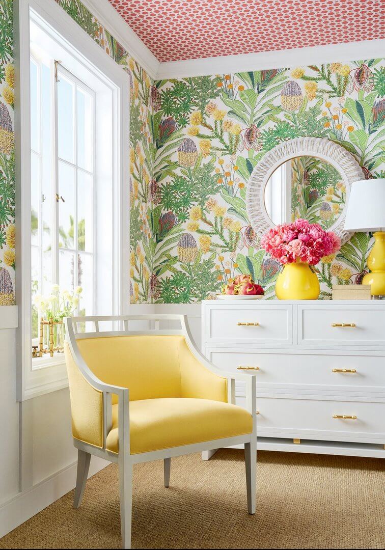 Tapeta tropikalna roślinność Thibaut T13921 Protea Palm Grove