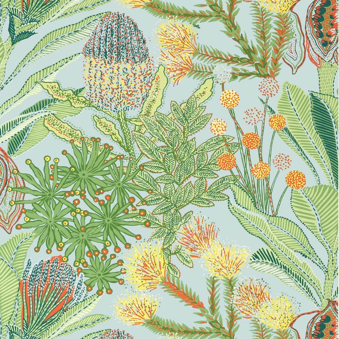 Tapeta tropikalna roślinność Thibaut T13925 Protea Palm Grove