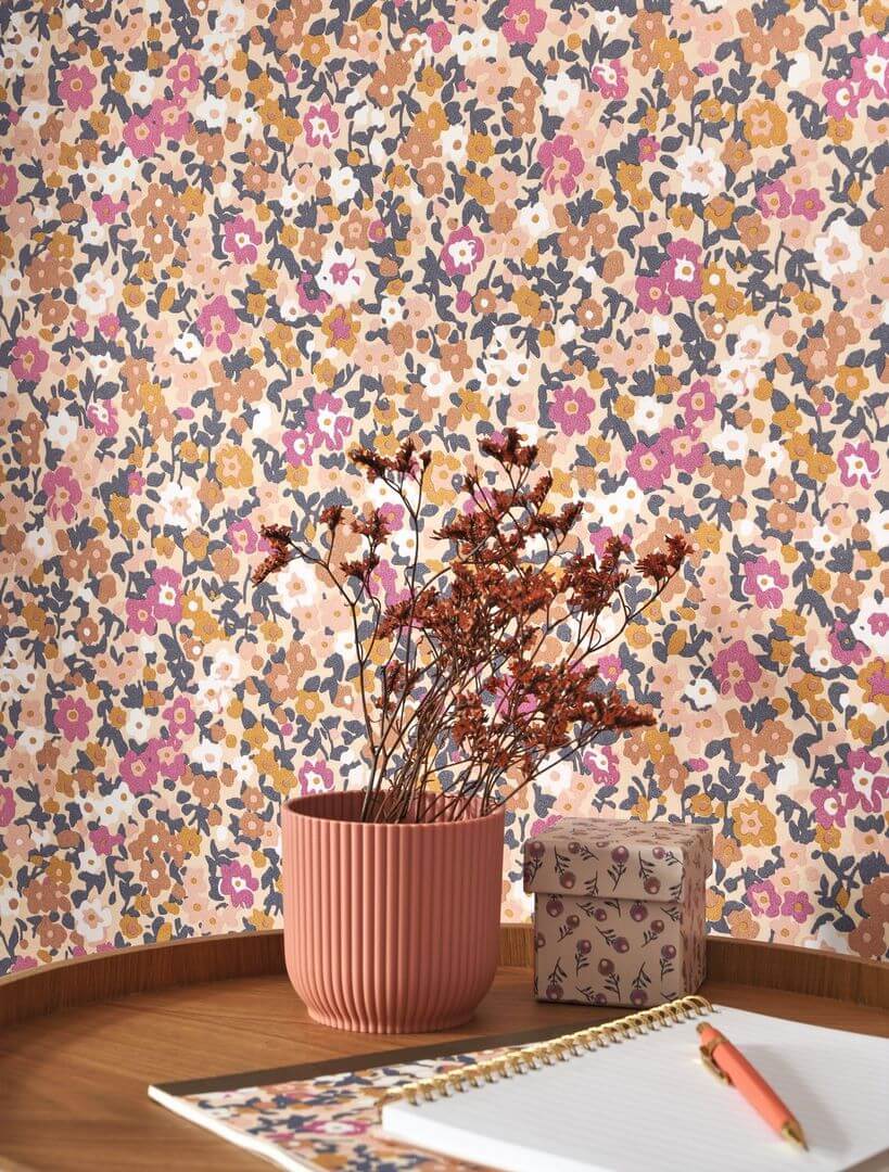 ! PROMO ! Tapeta kwiatki Casadeco FLOM 89215404 Pansy Flower Market - na stanie 2 rolki