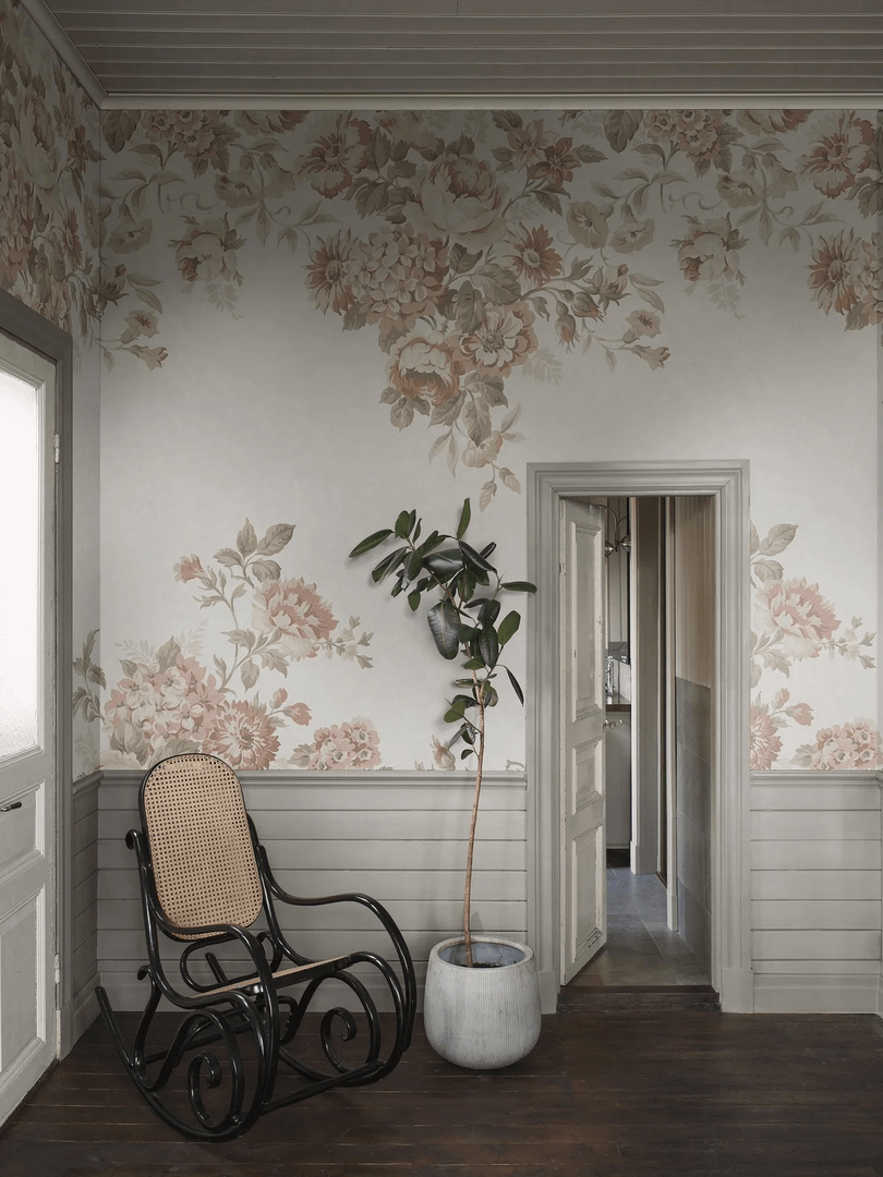 Mural kwiaty vintage Boras Tapeter Studio 9716W Hortensia Grand