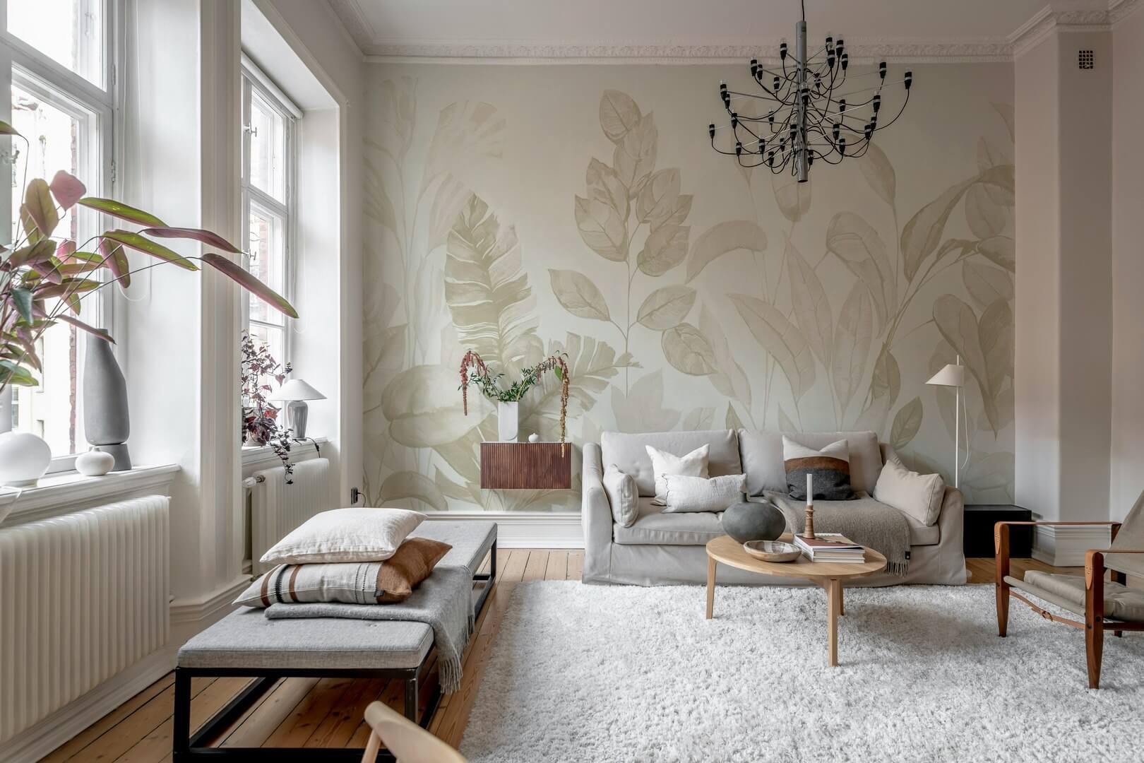 Fototapeta roślinna Rebel Walls R18926 Happy Plants Beige Hot Pops