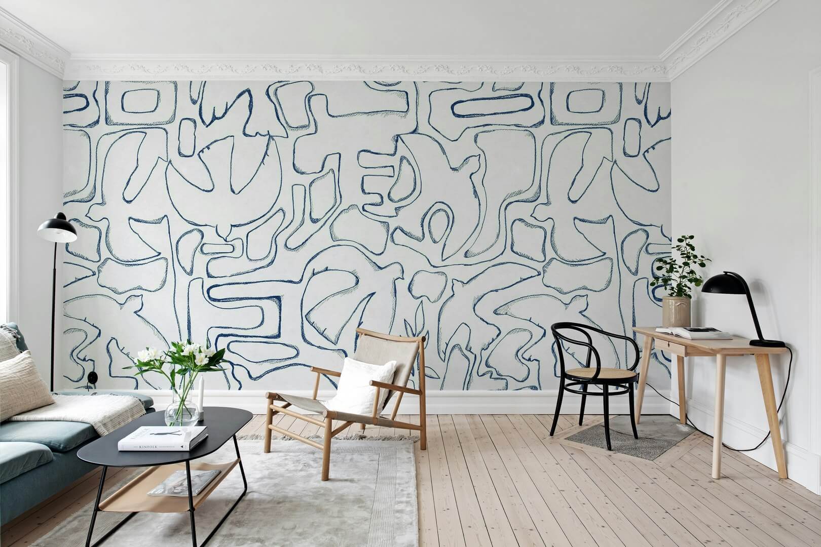 Fototapeta abstrakcyjne kształty Rebel Walls R21184 Peaceful Blue Hot Pops