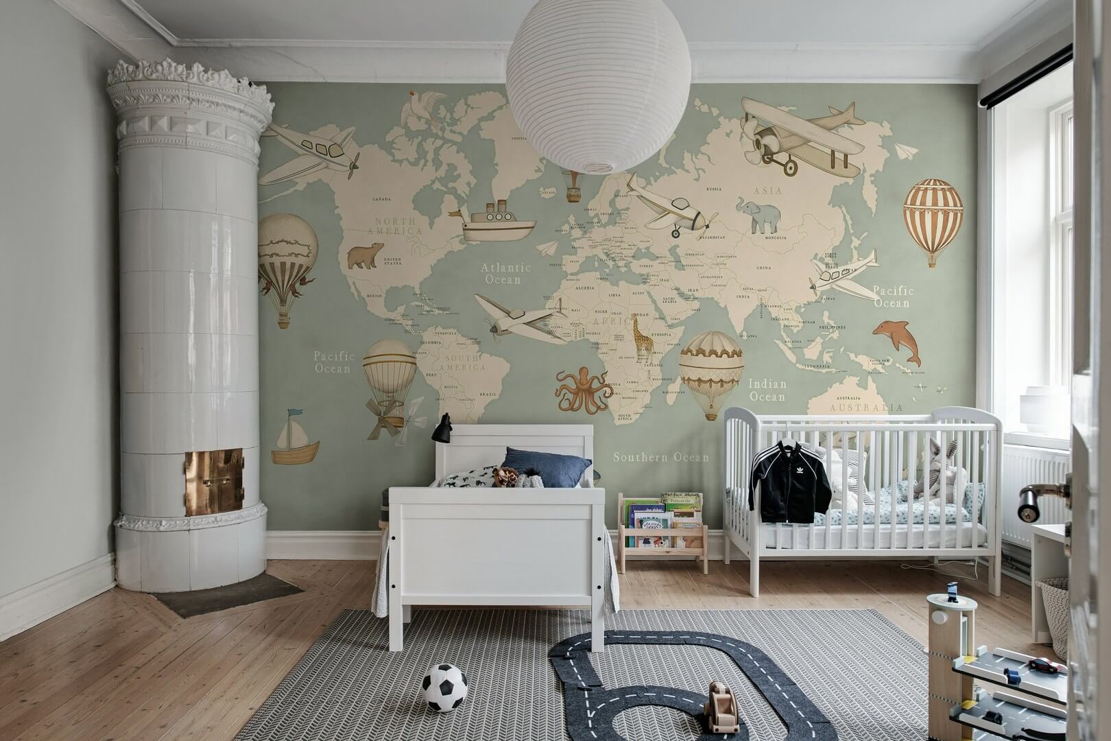 Fototapeta mapa świata Rebel Walls R21425 Playful orld Blue Hot Pops