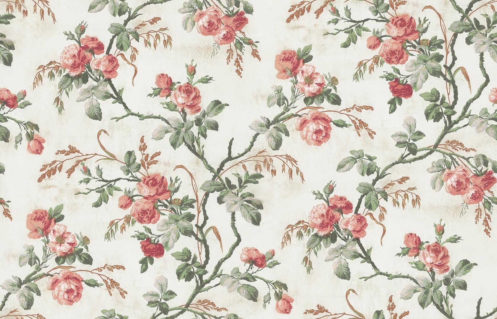 Fototapeta pnącza róż Rebel Walls R21171 Rose Garland Pink Hot Pops