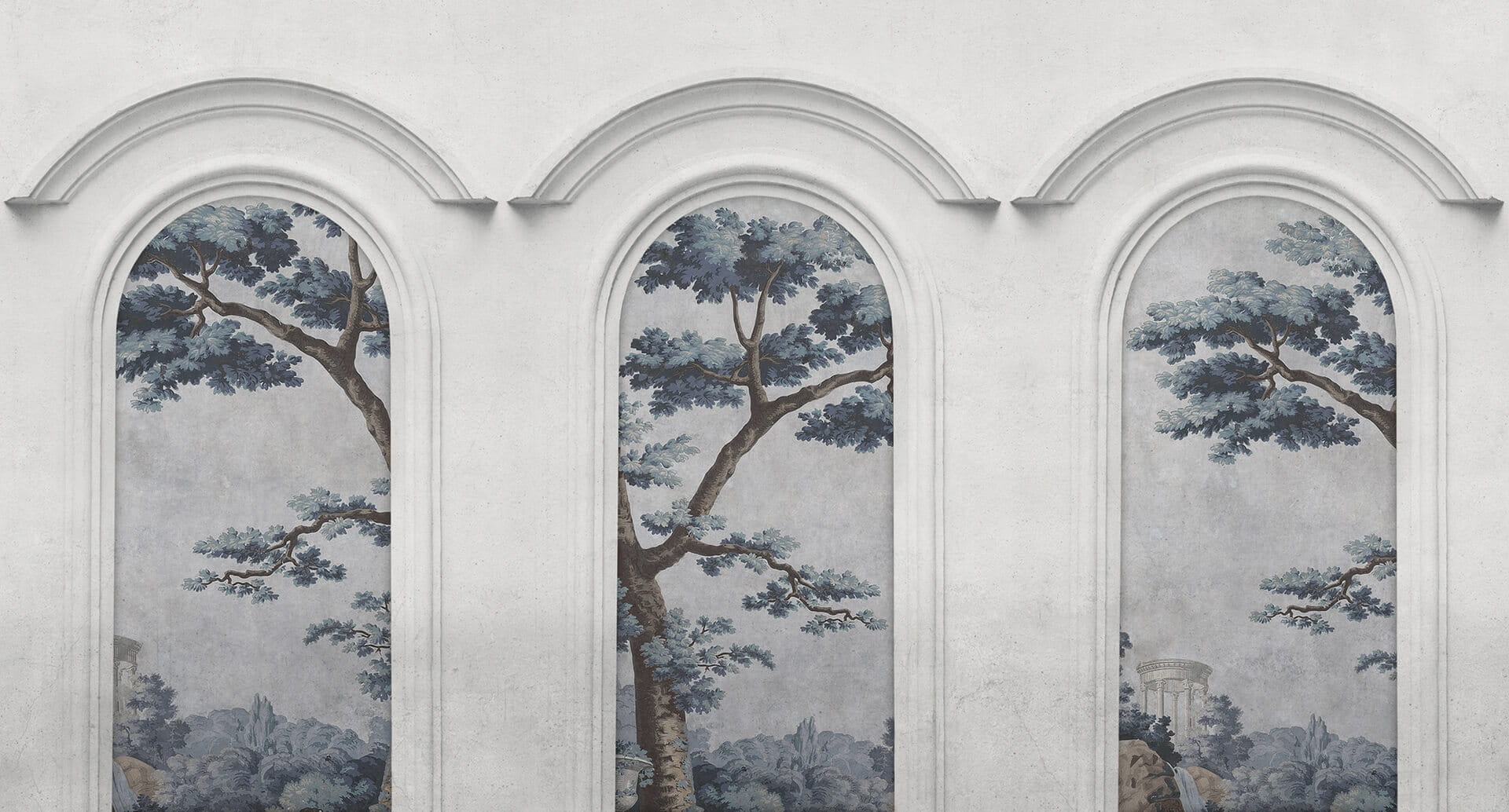 Fototapeta architektoniczne łuki i drzewa Rebel Walls R21361 Woodland Arches Hot Pops
