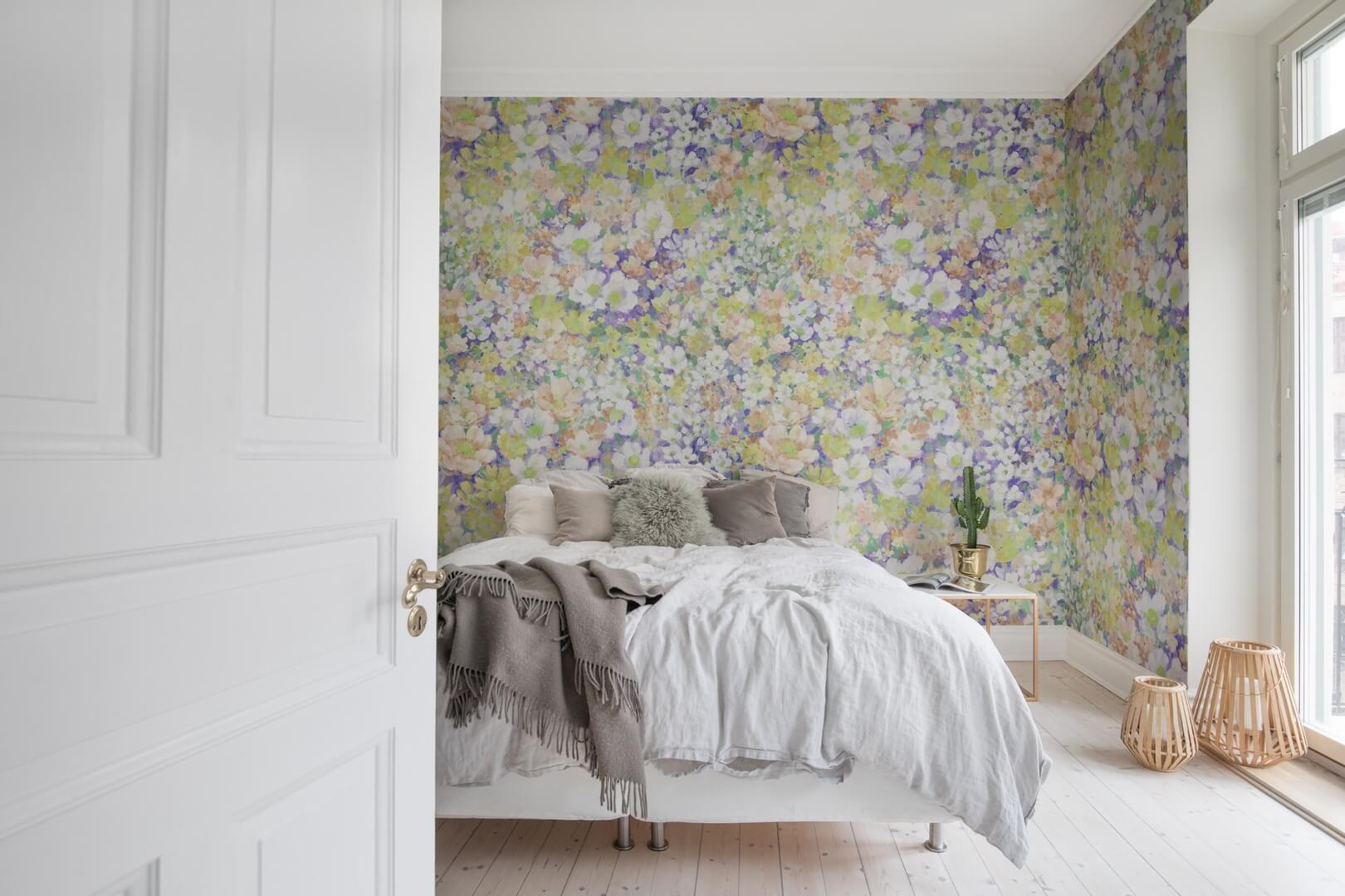 Fototapeta kwiaty retro Rebel Walls R21144 Flowerhaze Soft Hot Pops