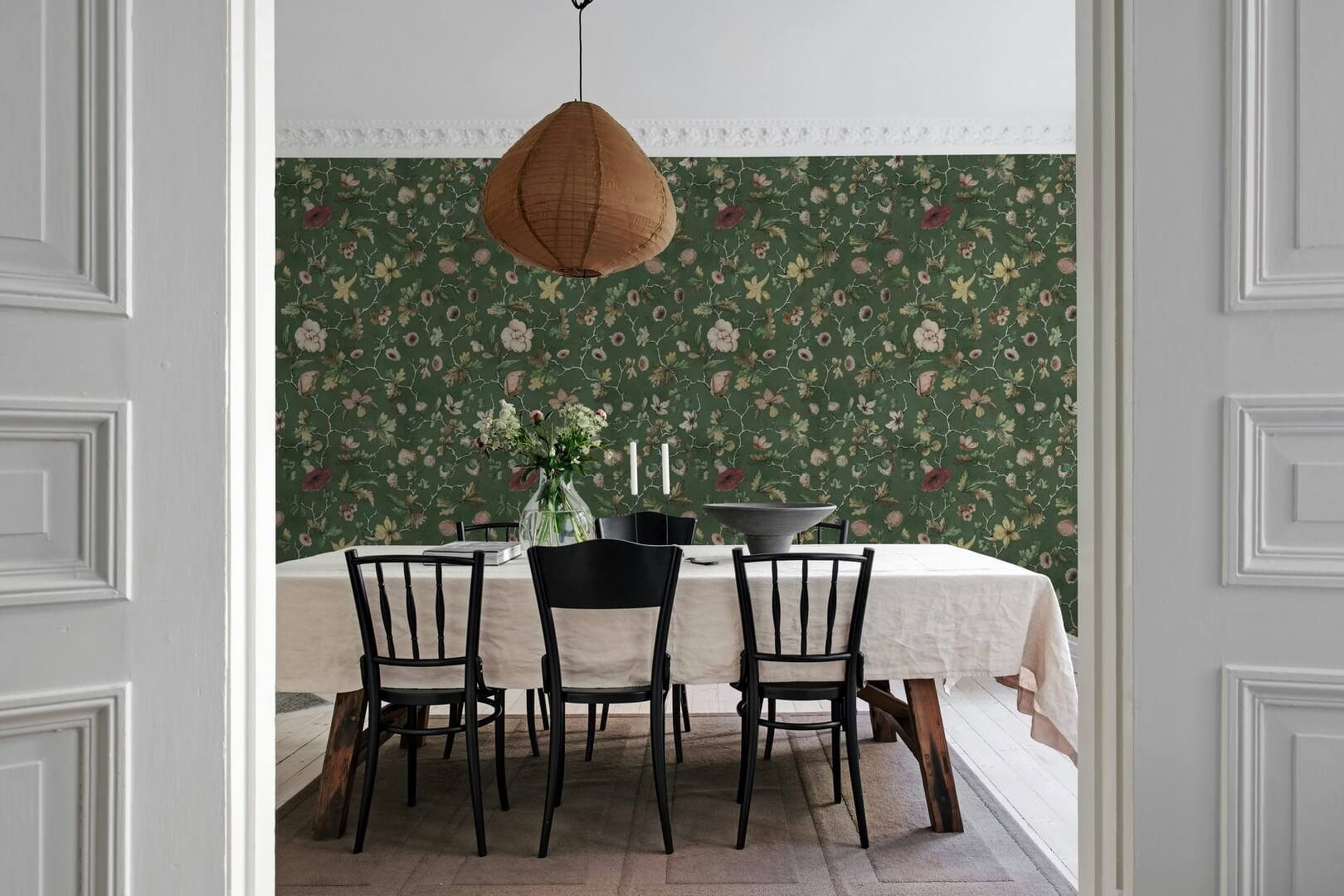 Fototapeta botaniczna vintage Rebel Walls R21373 Verdant Bloom Green Hot Pops