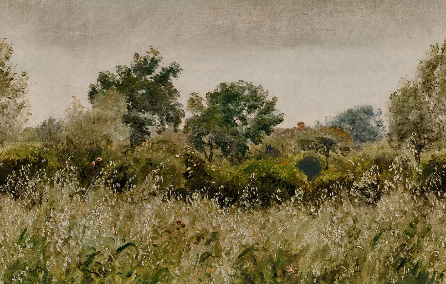 Fototapeta malarski krajobraz bujnej zieleni Rebel Walls R21414 Oatfields Summer Hot Pops