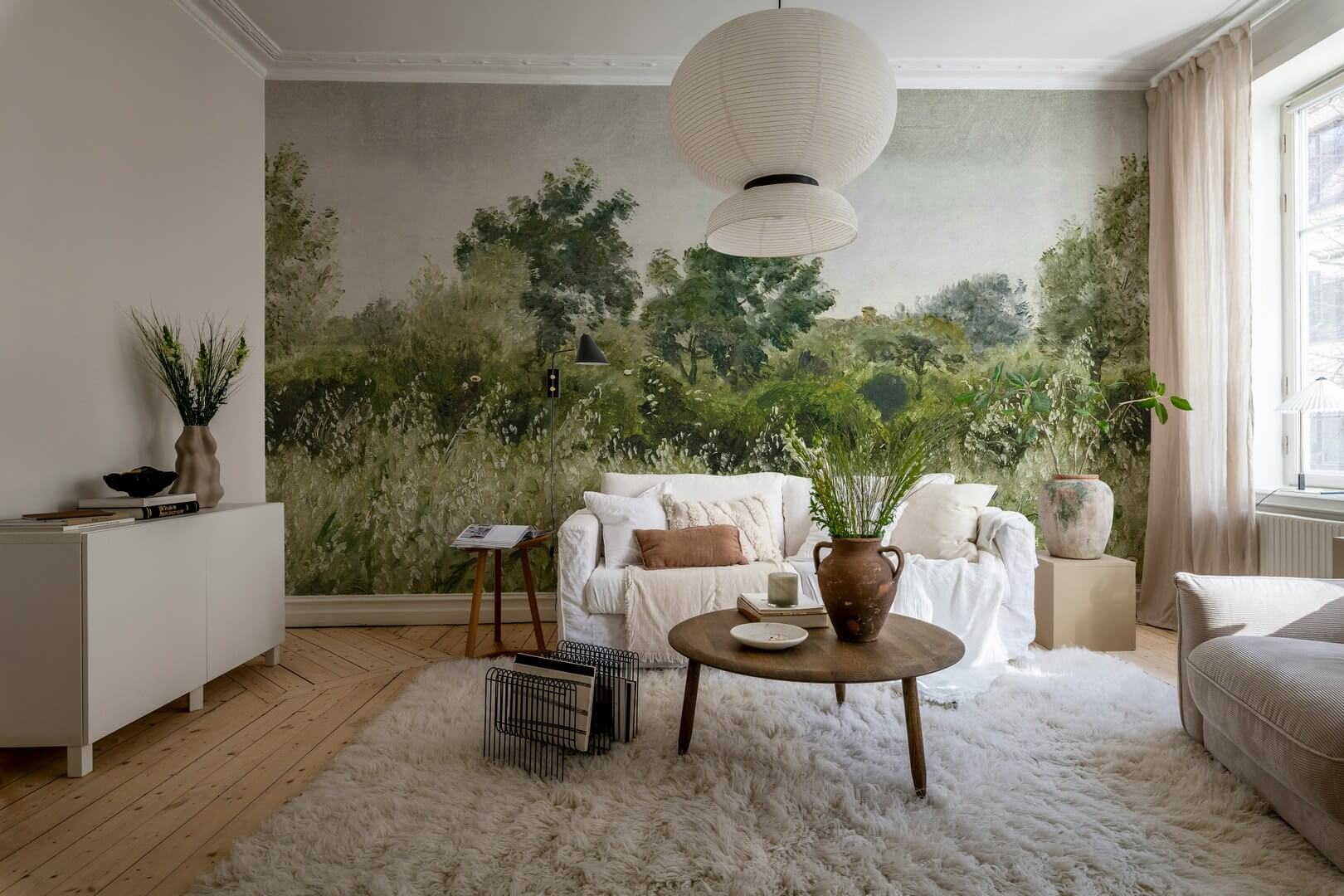 Fototapeta malarski krajobraz bujnej zieleni Rebel Walls R21415 Oatfields Spring Hot Pops