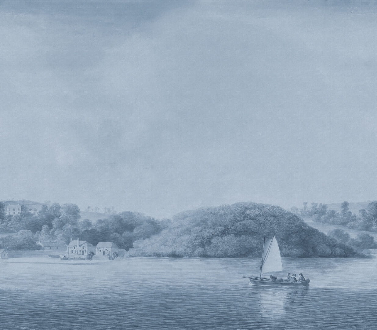 Fototapeta akwarelowy krajobraz Rebel Walls R21543 Weekend Sail Blue Hot Pops
