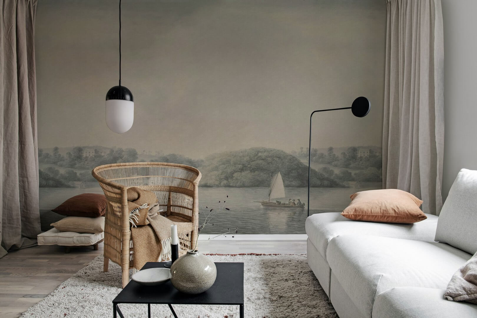 Fototapeta akwarelowy krajobraz Rebel Walls R21544 Weekend Sail Soft Hot Pops