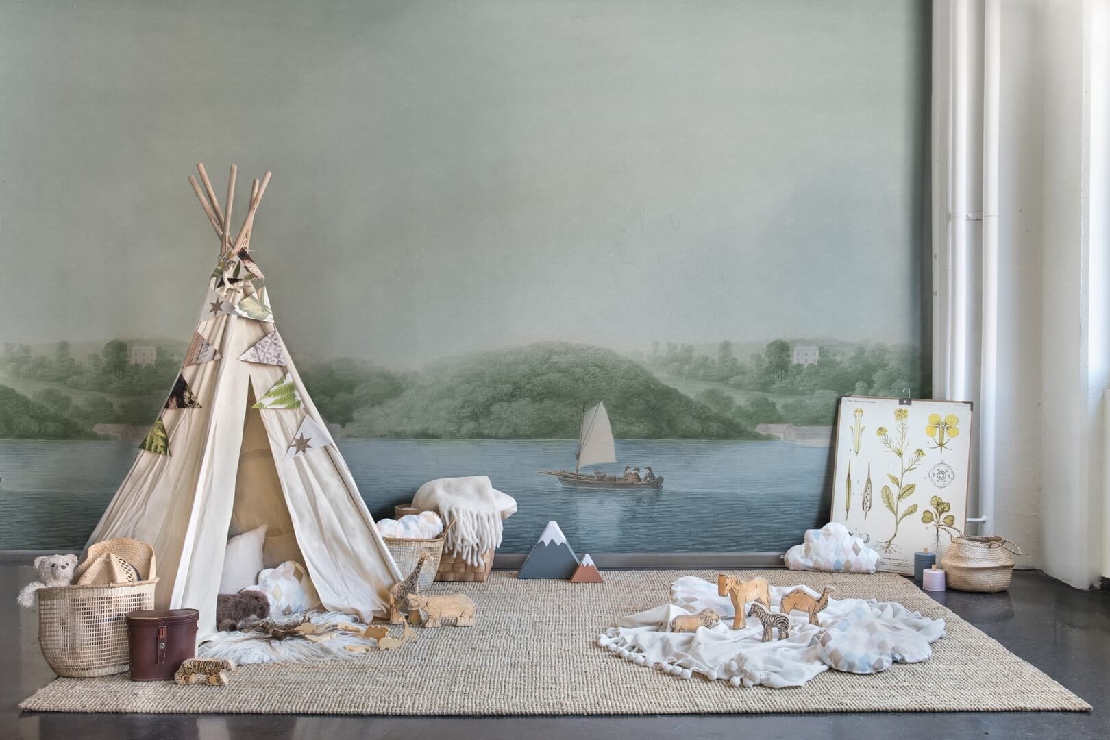 Fototapeta akwarelowy krajobraz Rebel Walls R21545 Weekend Sail Day Hot Pops