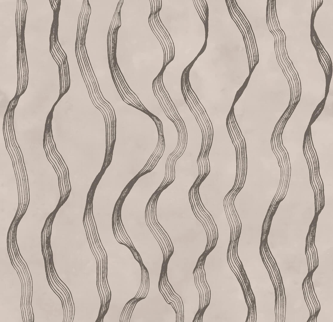 Fototapeta falujące prążki Rebel Walls R21622 Ribbon Stripe Gray Hot Pops