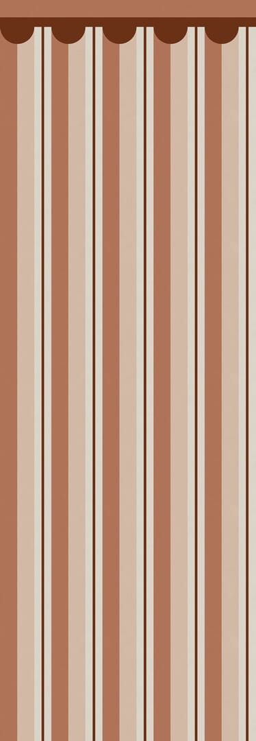 Fototapeta retro paski Rebel Walls R21627 Border Stripe Brown Hot Pops
