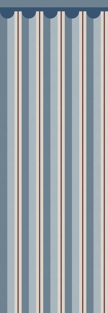 Fototapeta retro paski Rebel Walls R21628 Border Stripe Blue Hot Pops