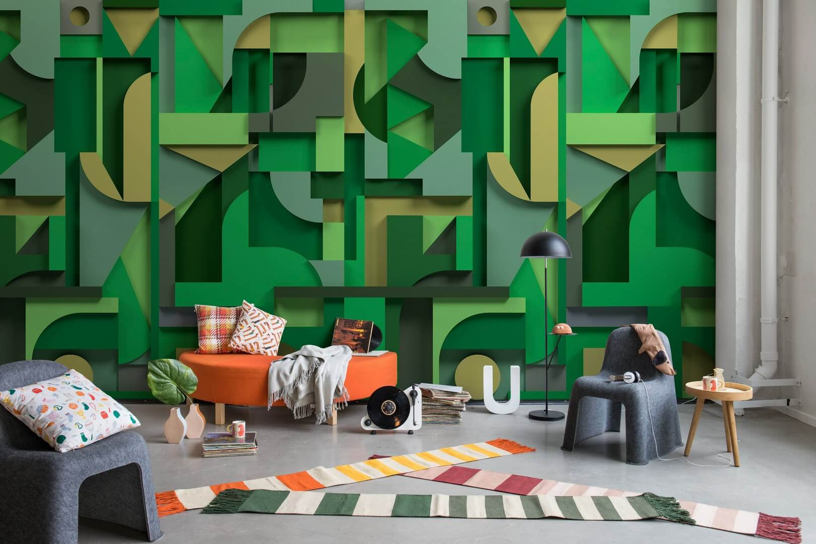 Fototapeta geometryczna efekt 3D Rebel Walls R21582 Caroline Green Mic Linder