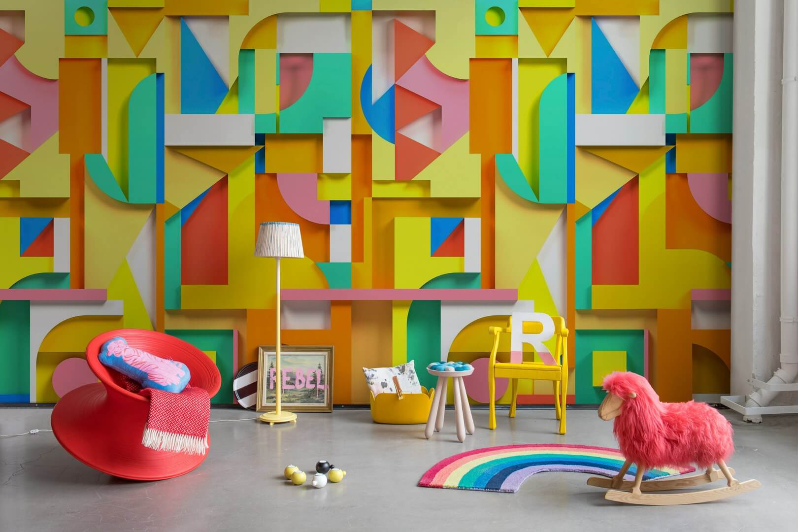 Fototapeta geometryczna efekt 3D Rebel Walls R21583 Caroline Happy Mic Linder