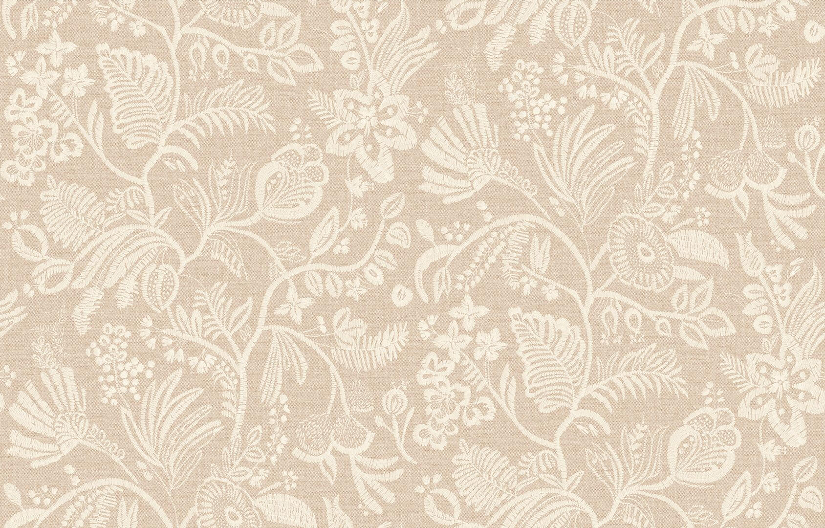 Tapeta haftowane kwiatowe pnącza Casamance 76960202 Pastel Broderies - 100 cm szer.