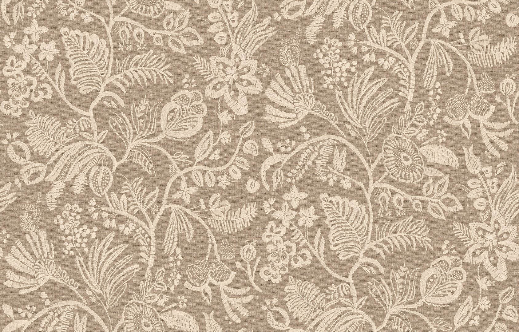 Tapeta haftowane kwiatowe pnącza Casamance 76960406 Pastel Broderies - 100 cm szer.