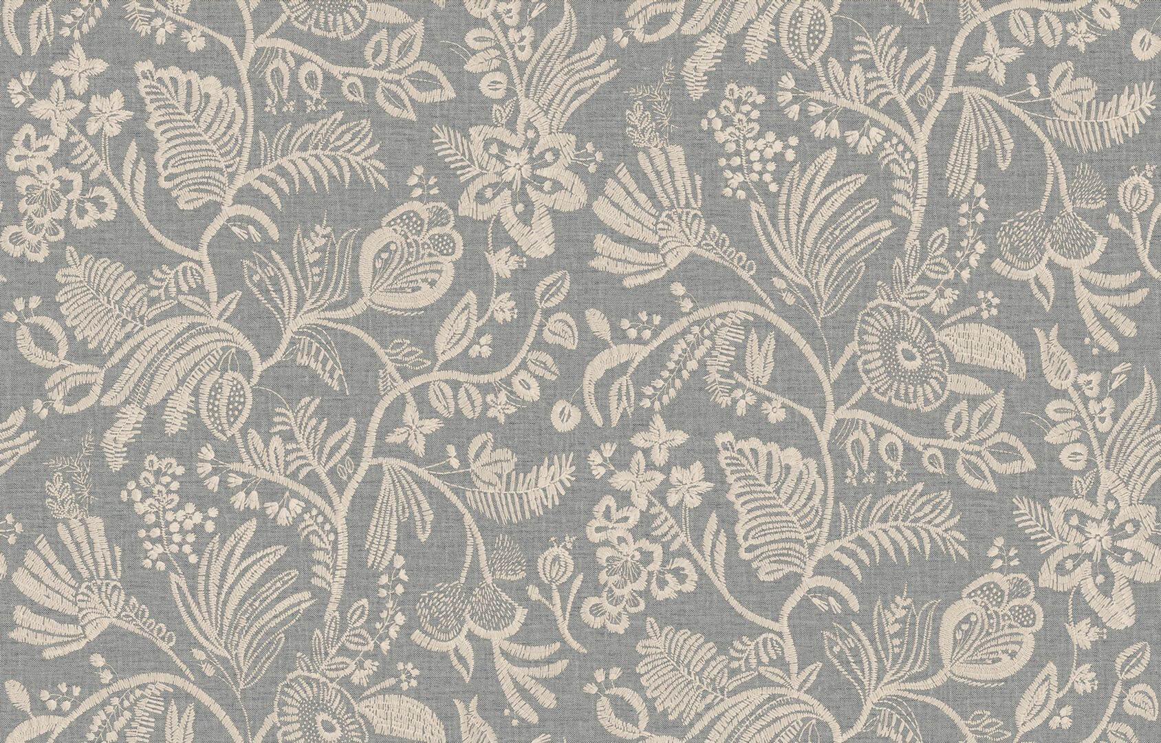 Tapeta haftowane kwiatowe pnącza Casamance 76960508 Pastel Broderies - 100 cm szer.