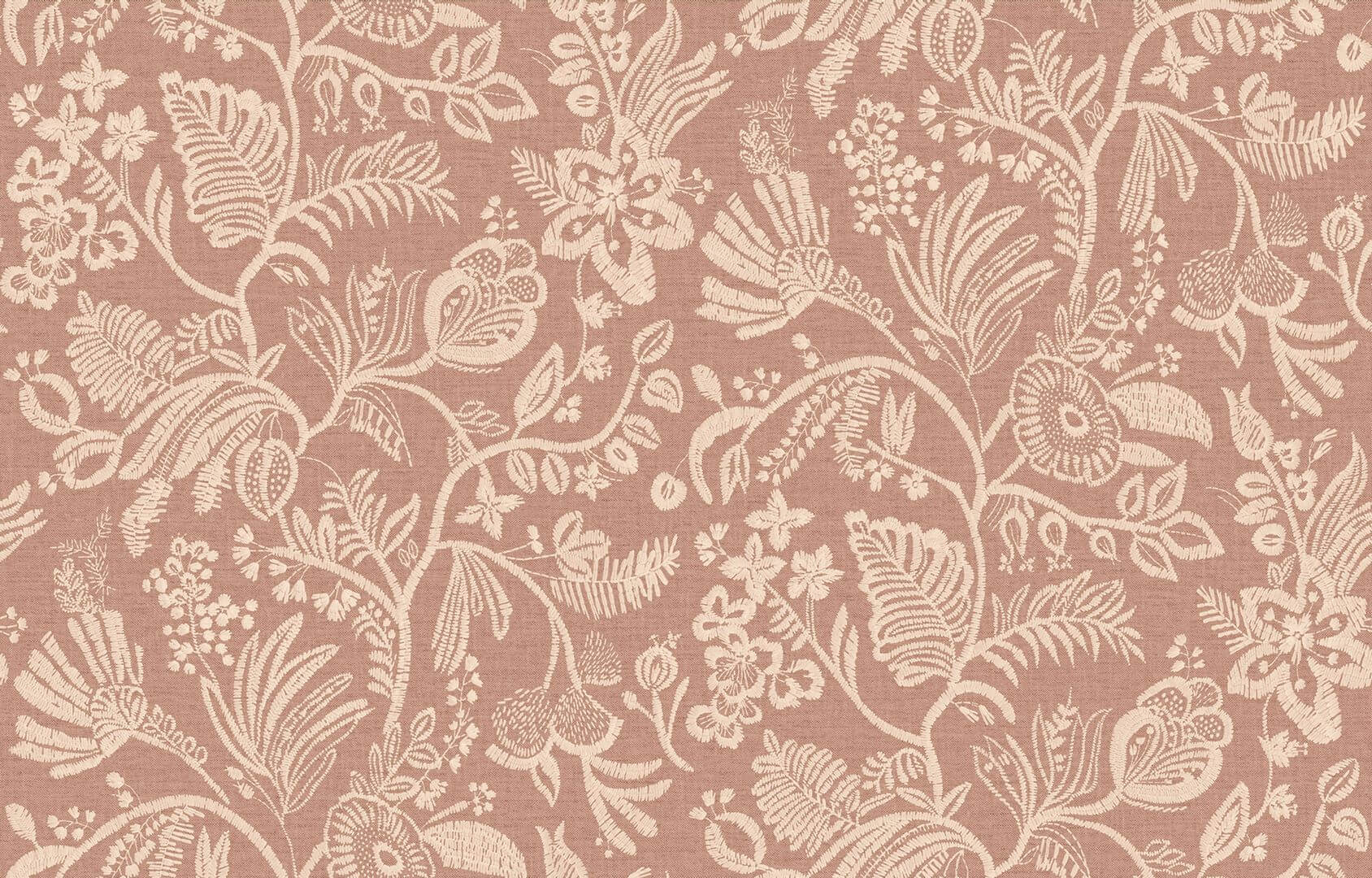 Tapeta haftowane kwiatowe pnącza Casamance 76960610 Pastel Broderies - 100 cm szer.