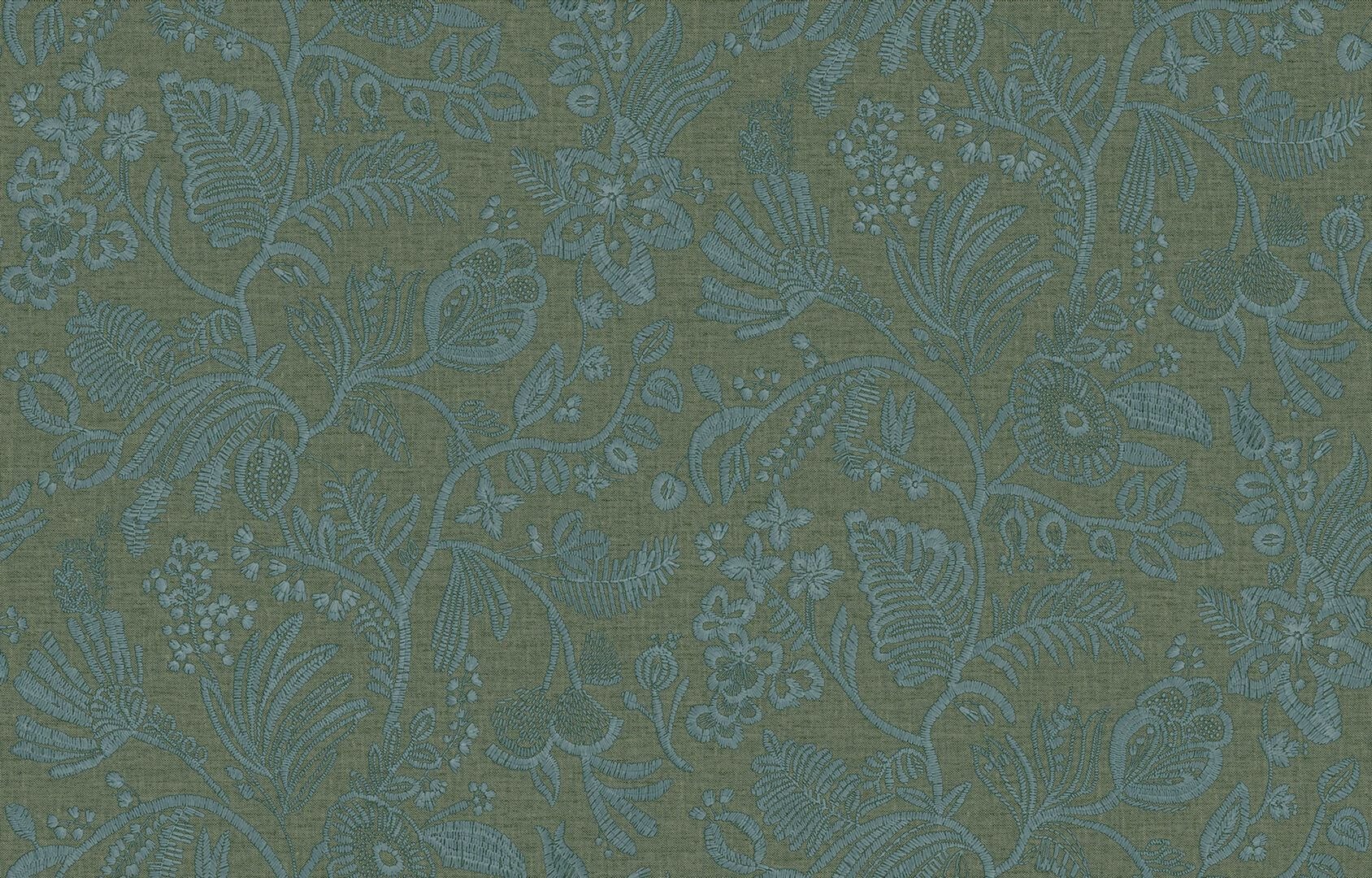 Tapeta haftowane kwiatowe pnącza Casamance 76961018 Pastel Broderies - 100 cm szer.