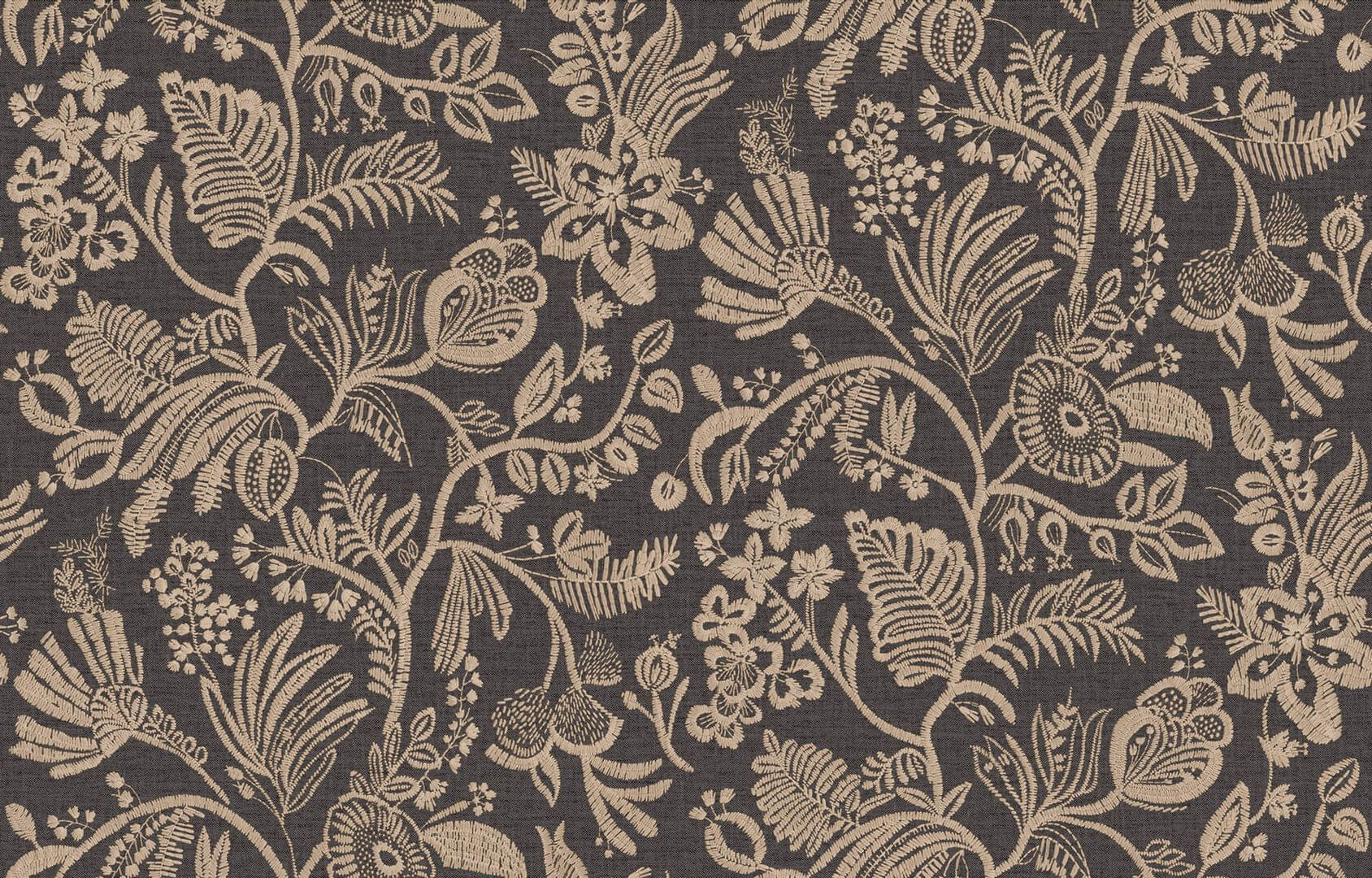 Tapeta haftowane kwiatowe pnącza Casamance 76961120 Pastel Broderies - 100 cm szer.