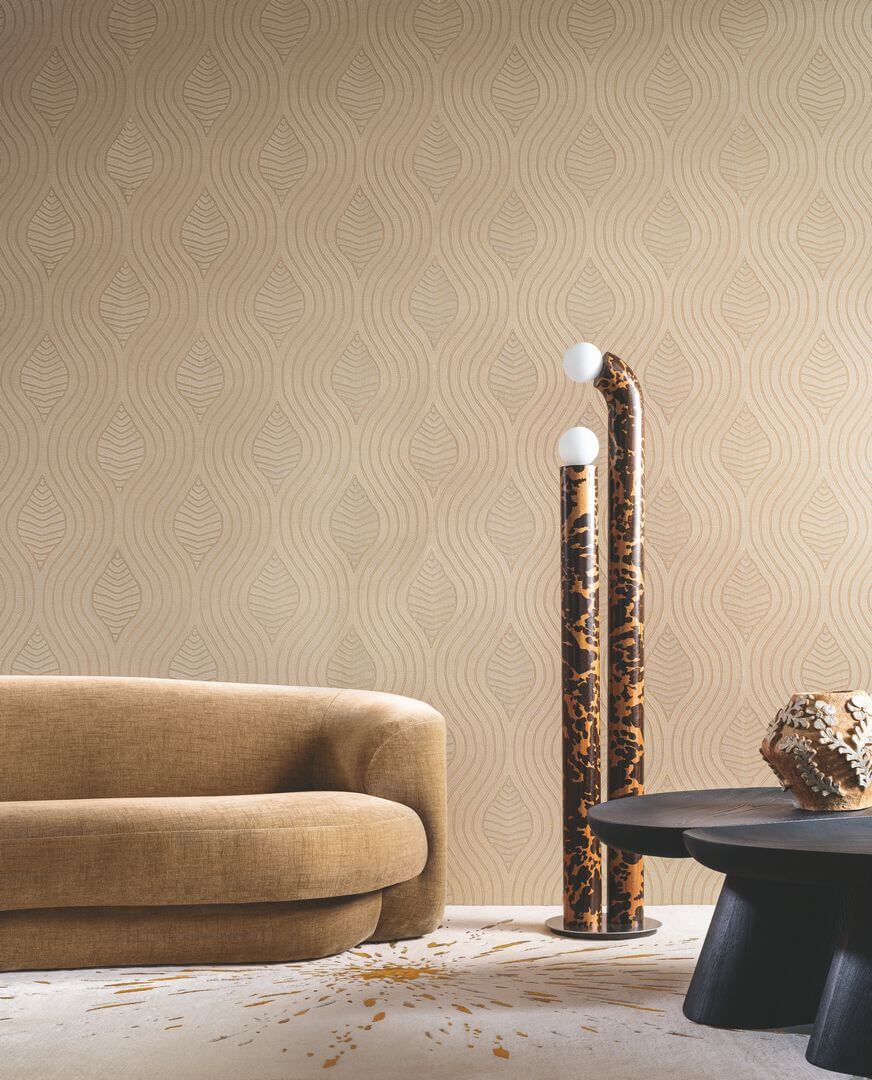 Tapeta falujący haft Casamance 76993364 Brodelia Broderies - 100 cm szer.